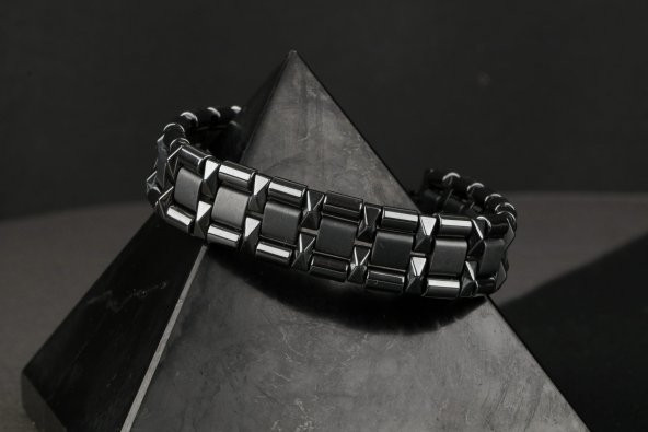 Hematit Tasarım Doğal Taş Bileklik - 4