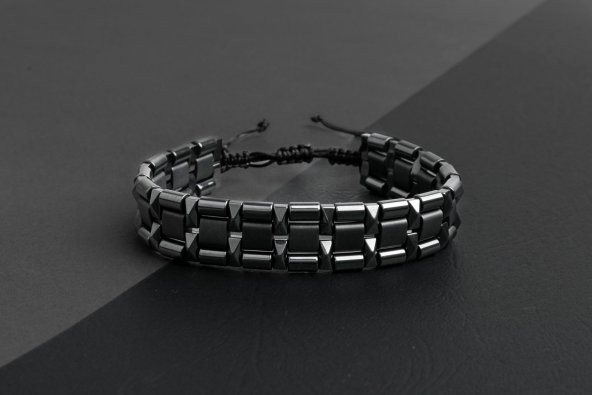 Hematit Tasarım Doğal Taş Bileklik - 5
