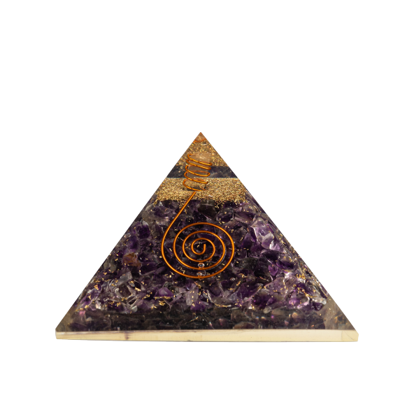 Ametist Doğal Taş Organit Piramit - 9cm - 2