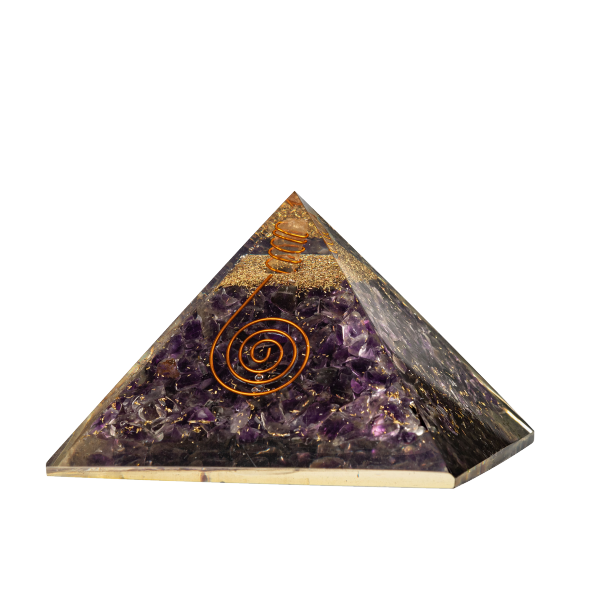 Ametist Doğal Taş Organit Piramit - 9cm