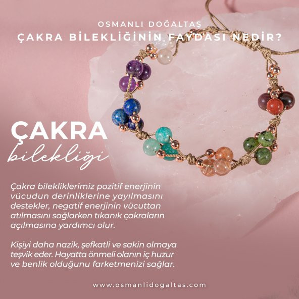 Çakra Bileklik BL-1294 Amazonit, Ametist, Ay Taşı, Güneş Taşı, Jasper, Lapis - 7
