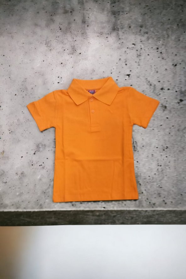 Polo Yaka Tişört Alm Kısa Kol 6-16 Yaş Çocuk turuncu Okul Tişört/t-shirt