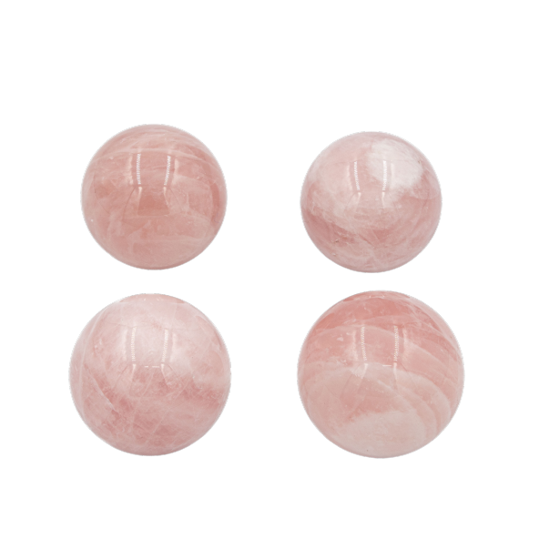 Pembe Kuvars Doğal Taş Küre Tımbıl El Taşı
