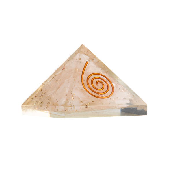 Pembe Kuvars Doğal Taş Organit Piramit - 3cm - 3