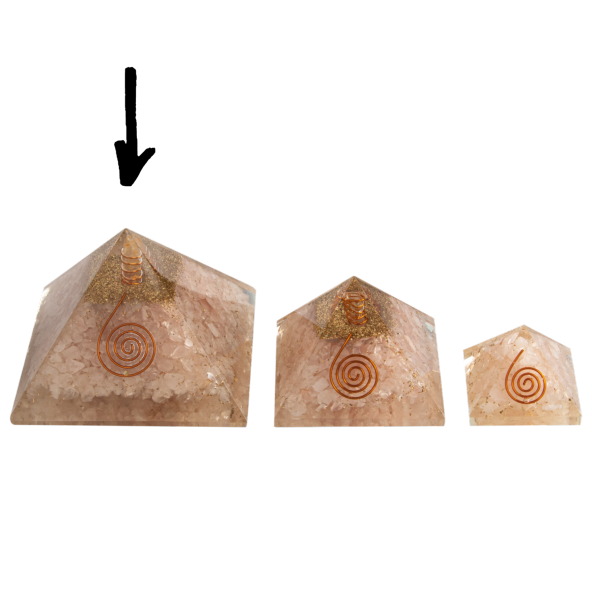 Pembe Kuvars Doğal Taş Organit Piramit - 9cm - 4