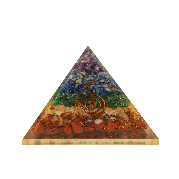 Çakra Doğal Taş Organit Piramit - 9cm