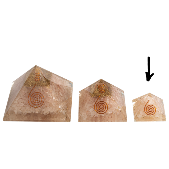 Pembe Kuvars Doğal Taş Organit Piramit - 3cm - 8