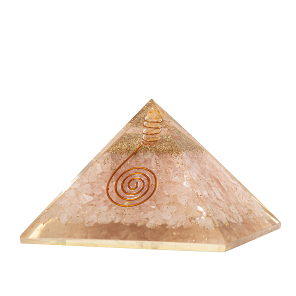 Pembe Kuvars Doğal Taş Organit Piramit - 9cm