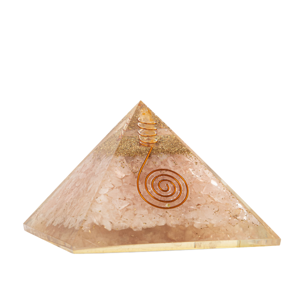Pembe Kuvars Doğal Taş Organit Piramit - 9cm - 3
