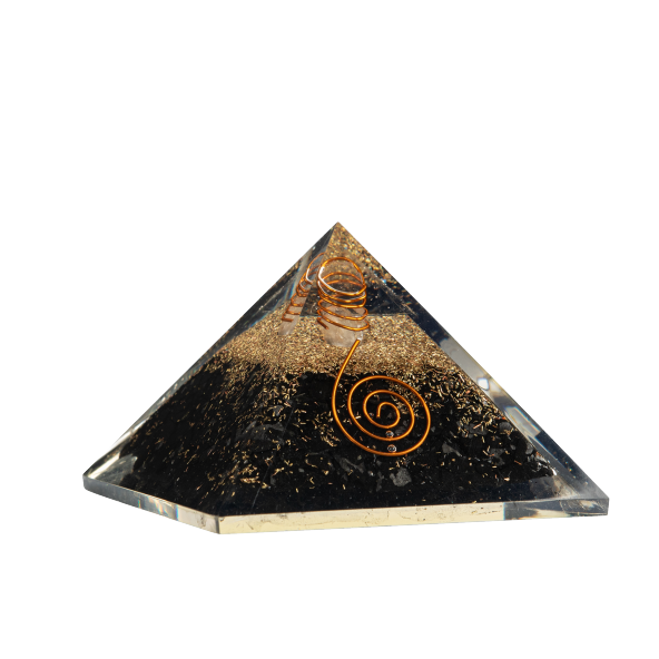 Siyah Turmalin Doğal Taş Organit Piramit - 6cm - 3