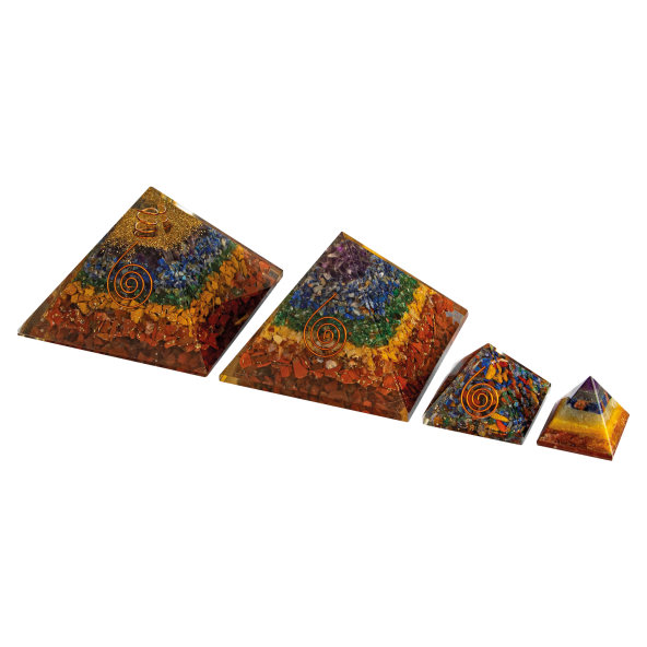 Çakra Doğal Taş Organit Piramit - 4cm - 9