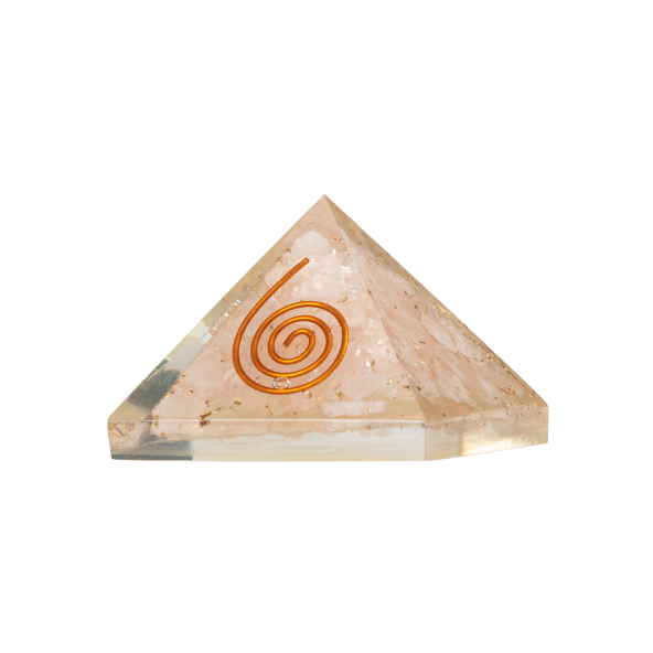 Pembe Kuvars Doğal Taş Organit Piramit - 3cm