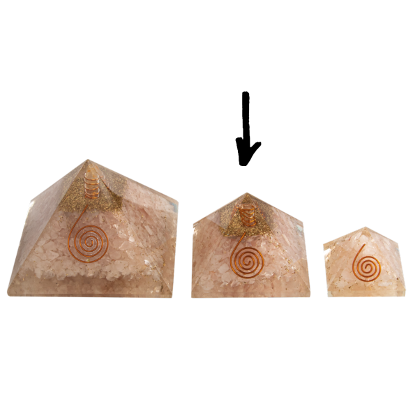 Pembe Kuvars Doğal Taş Organit Piramit - 6cm - 8