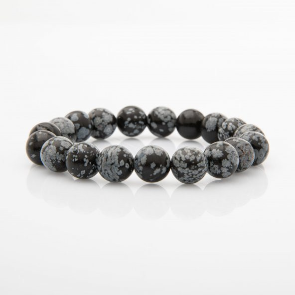 Karlı Obsidyen 10mm Doğal Taş Bileklik