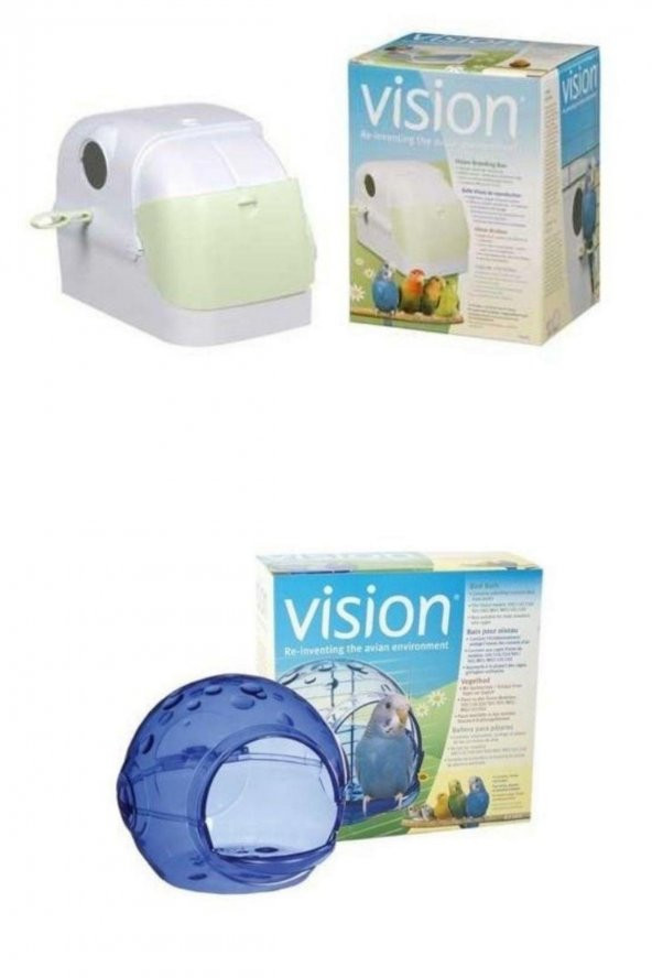 Vision Plastik Kuş Yavruluğu ve Yuvarlak Kuş Banyoluğu Seti