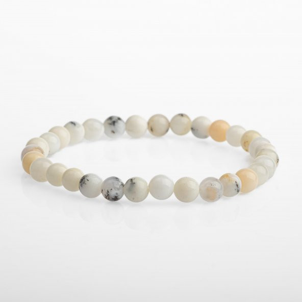 Süt Opal 6mm Doğal Taş Bileklik
