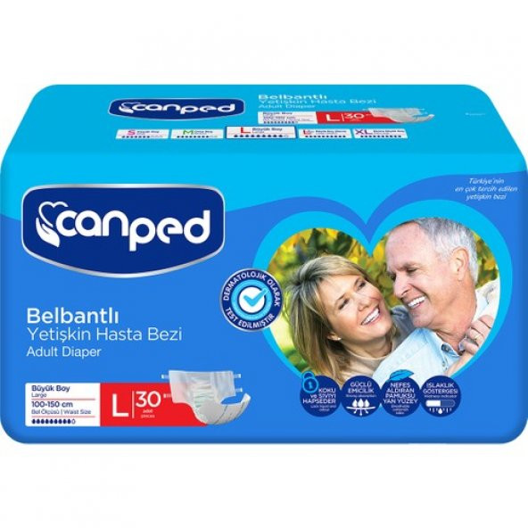 Canped Belbantlı Hasta Bezi Büyük Boy Large 30lu paket