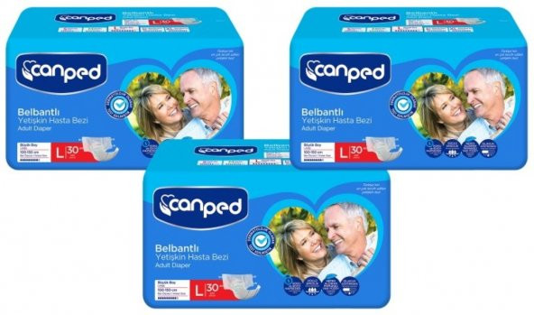 Canped Belbantlı Hasta Bezi Büyük Boy Large 30lu 3 paket / 90 adet