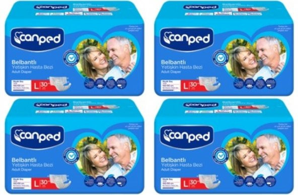 Canped Belbantlı Hasta Bezi Büyük Boy Large 30lu 4 paket / 120 adet