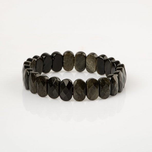 Rainbow Obsidyen Doğal Taş Geniş Kesim Bileklik - 6