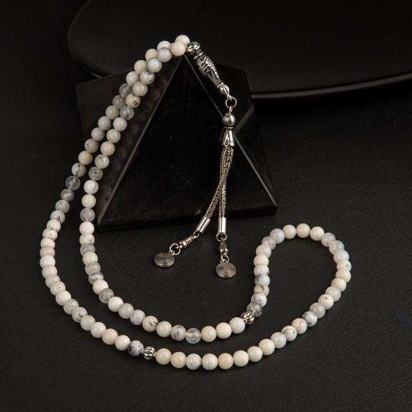 Süt Opal Doğal Taş Tesbih 99luk - 6mm - 4