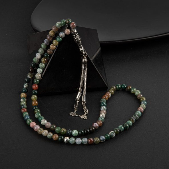 Hint Akiği Doğal Taş Tesbih 99luk - 6mm - 3