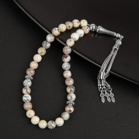 Süt Opal Doğal Taş Tesbih 33lük - 8mm - 4