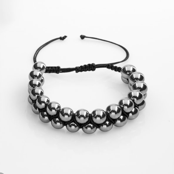 Trehartz 8mm Çift Sıra Makrome Doğal Taş Bileklik - Resim 4