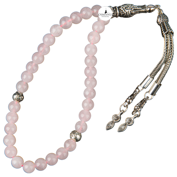 Pembe Kuvars (Gül Kuvars) Doğal Taş Tesbih 33lük - 6mm