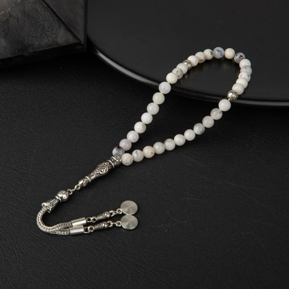 Süt Opal Doğal Taş Tesbih 33lük - 6mm - 2