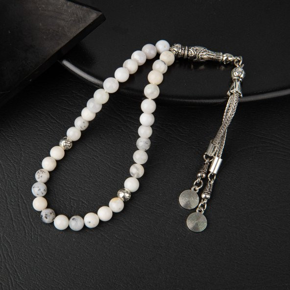Süt Opal Doğal Taş Tesbih 33lük - 6mm - 3