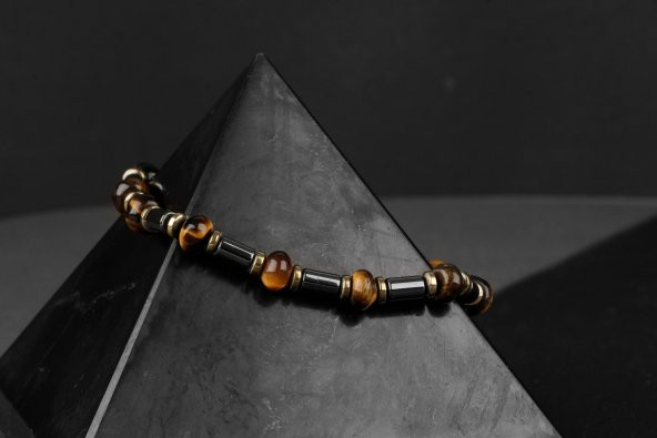 Kaplan Gözü Hematit Doğal Taş Bileklik - 9