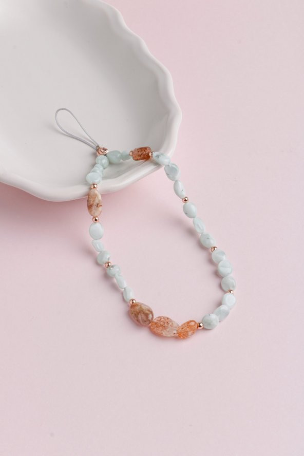 Larimar, Güneş Taşı Doğal Taş Telefon İpi - 2