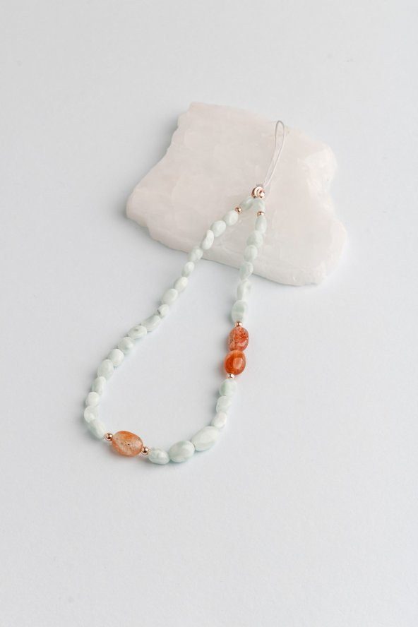 Larimar, Güneş Taşı Doğal Taş Telefon İpi - 2