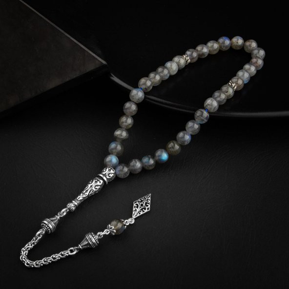 Labradorit Doğal Taş 8mm Gümüş Tesbih