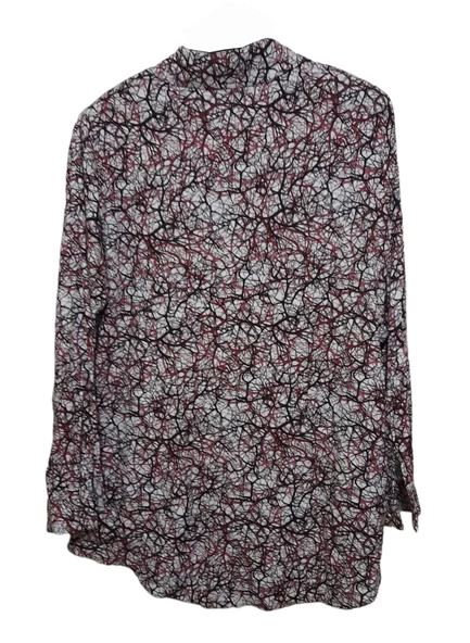 KEHİLA BÜYÜK BEDEN KREM-KIRMIZI ÇİZGİLİ GÖMLEK - 2