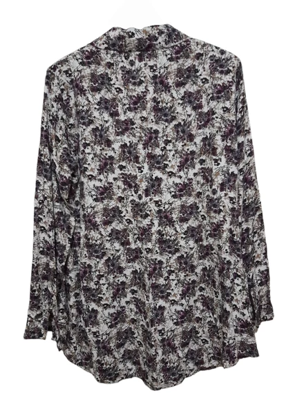 KEHİLA BÜYÜK BEDEN KREM-EFLATUN DESENLİ GÖMLEK - 2