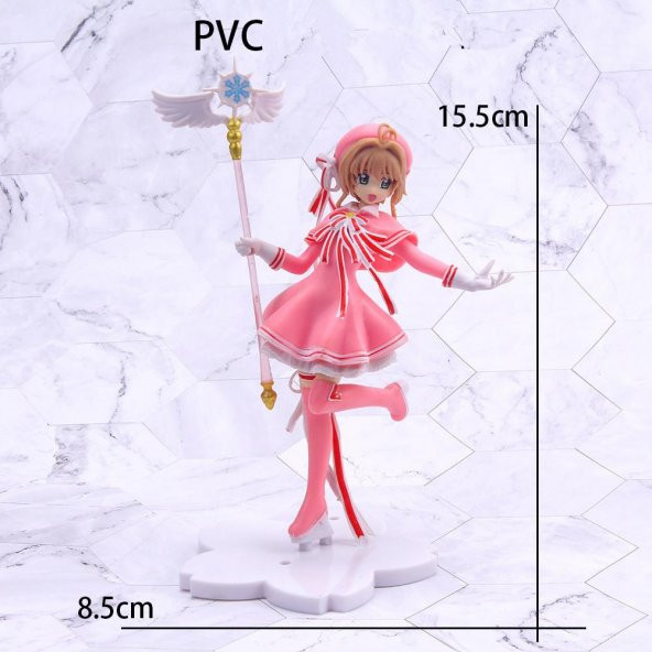 Anime Sakura Kinomoto Karakter Figür Oyuncak Biblo 16 cm - 10