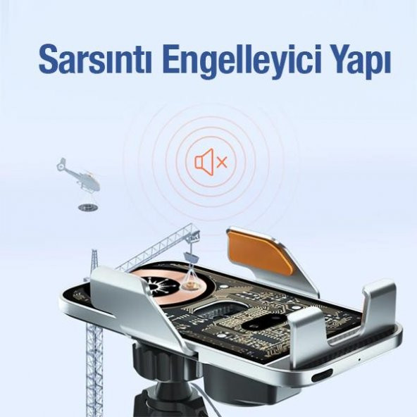 Coofbe Super Şarj 15W Otomatik Açılıp Kapanan Kablosuz Araç Şarjı Araç Telefon Tutucu Titremez Şeffaf - 4
