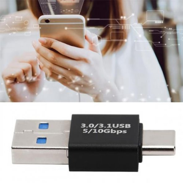 Coofbe 2in1  Usb 3.0 To Type C Dönüştürücü Type C to Usb Dönüştürücü Otg Çevirici 10Gbps Veri Aktarım - 3