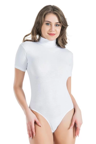 Derya Kurşun Yarım Kol Boğazlı Çıtçıtlı Kadın Body 325 - Resim 3