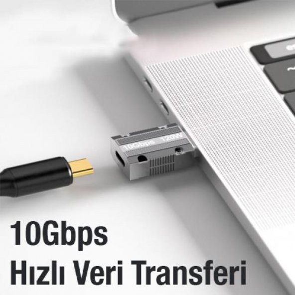 Coofbe 120W 10Gbps Veri Aktarım Type-C to USB Çevirici Dönüştürücü Macbook iPad Dönüştürücü 120W Şarj - 4