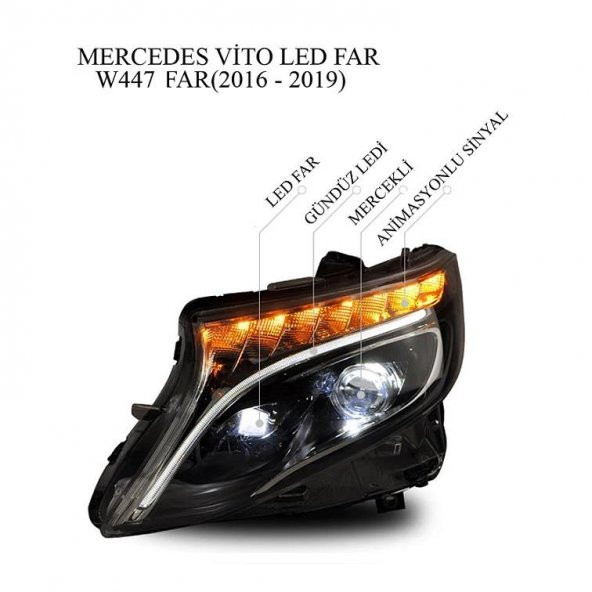 Oled Garaj Mercedes  Vito Led Ön Far Seti İçin Uyumlu W447 2016-2019