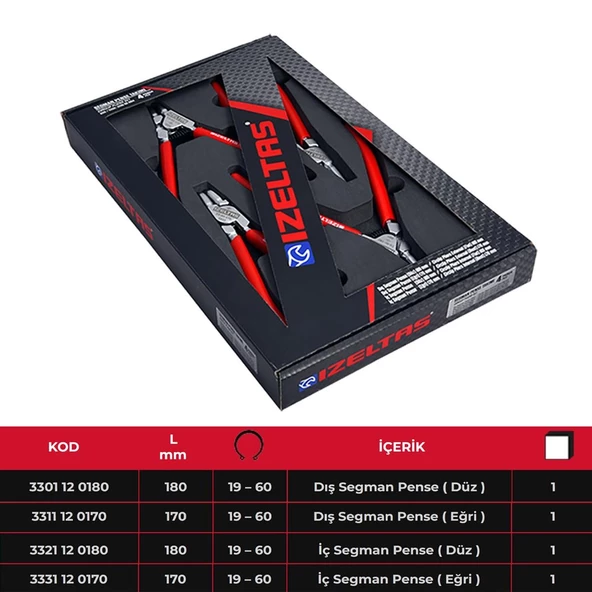İzeltaş Segman Pense Seti 4 Parça 3335001004