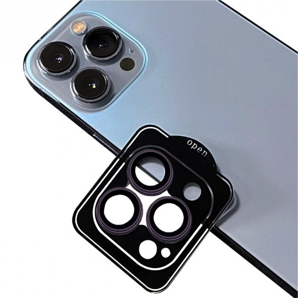 Apple iPhone 14 Pro Lens Koruyucu Uygulama Aparatlı Safir Kamera lens -CL-11-Derin Mor