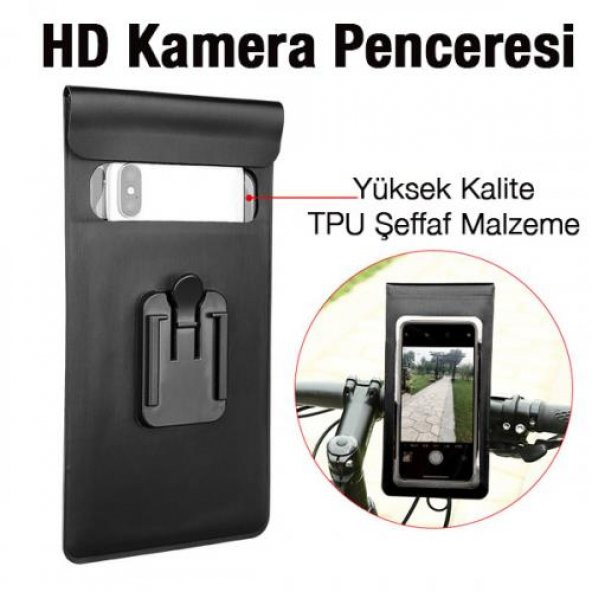 Coofbe Su Geçirmez Tpu Şeffaf Aynaya Takılan Motosiklet Telefon Tutucu Bisiklet Telefon Tutucu - 3
