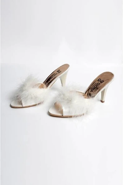 Giona 404 Kadın İnce Belli Topuklu Gelin Terliği - 7