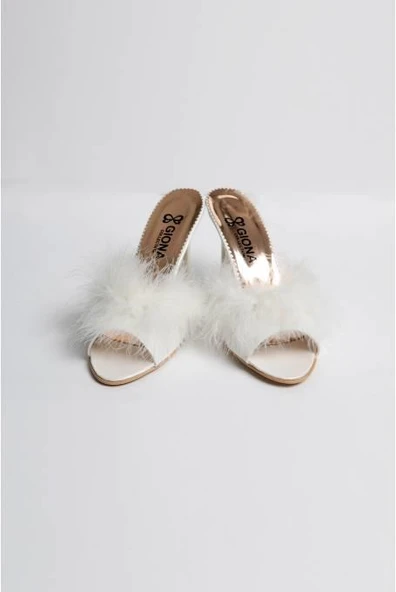 Giona 404 Kadın İnce Belli Topuklu Gelin Terliği - 9