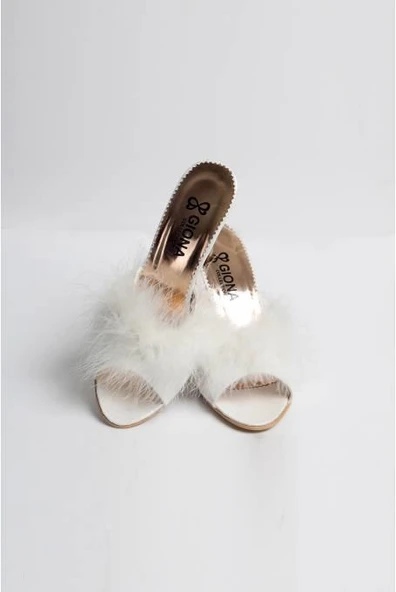 Giona 404 Kadın İnce Belli Topuklu Gelin Terliği - 8