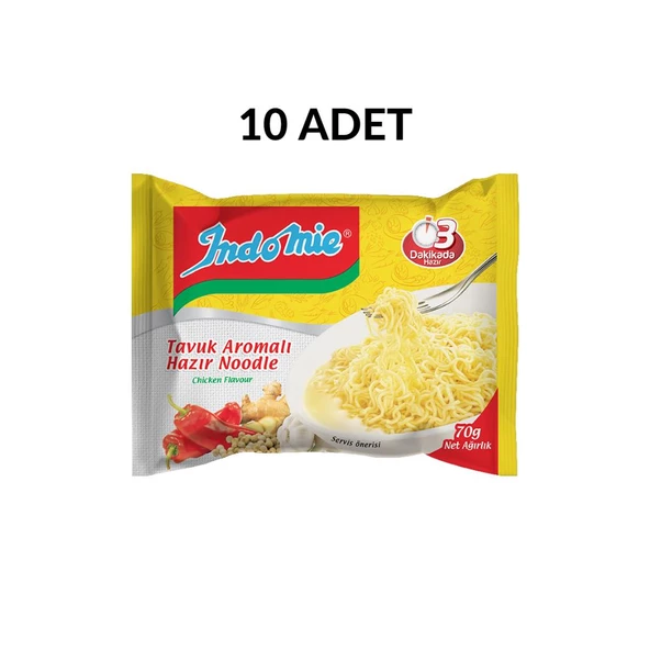 İndomie Noodle Paket Tavuk Çeşnili  X 10 Adet